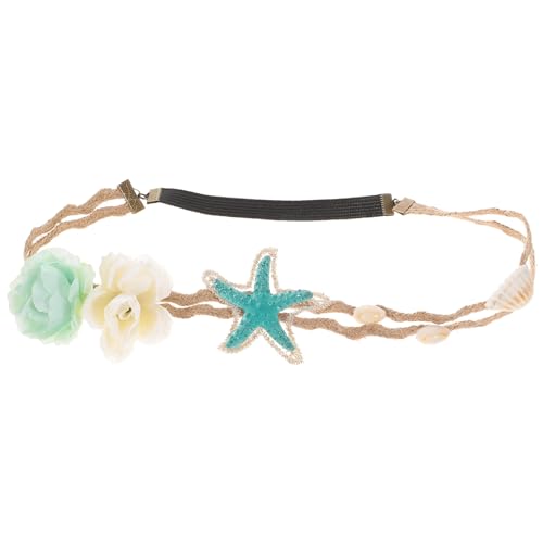Lurrose 1 diadema de estrella de mar para la frente o la playa, con perlas y conchas, para bodas, carnaval o fiestas