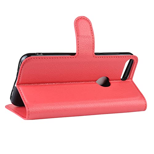 Kezaizhe Klapphülle für Alcatel 1S 2019 Hüllen PU Leder Wallet Schutzhülle Schutz Mobiltelefon Flip Back Cover für 1S 2019 Alcatel 5024D 5024Y 5024F Tasche Handy Zubehör (Red)