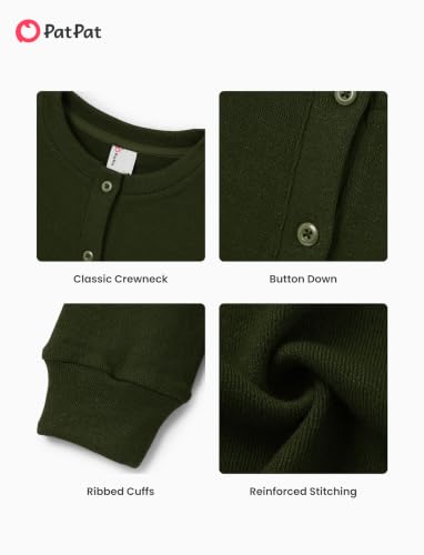 Image of PATPAT Girls Cardigan Sweater Knit Long Sleeve School Plain Tops 4-12Y