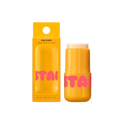 Starface Star Balm Mango Mania Hydrating Lip Moisturizer with Shea Butter Cocoa Butter and Coconut Oil Citrusy Mango Flavor (0.15 oz)
