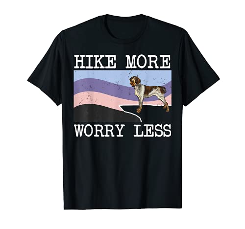 German Wirehaired Pointer Hike More Worry Less Dog Hiking T-Shirt, Black