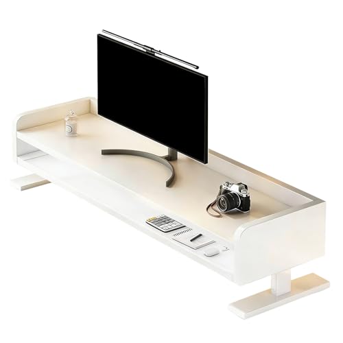 Image of Monitor Riser for Desk, Computer Screen Stand Organizer, Desktop Shelf to Raise Display for Office Home and Student Workspace(White,31.4in /80cm)