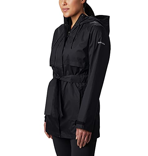 Columbia Women's Plus Size Pardon My Trench Rain Jacket, Black, 1X