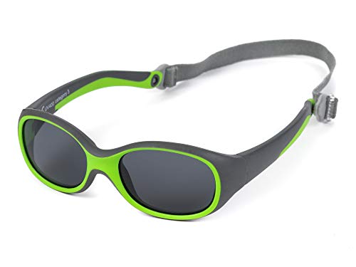 Kiddus Sonnenbrille ULTRA FLEXIBLE für Kinder Kleinkind Mädchen Jungen. Ab 2 Jahren. Aus Gummi. Unzerbrechlich. Einstellbares und abnehmbares Band. Sicherer UV400 Sonnenfilterschutz. OUTDOOR