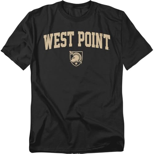 LOGOVISION U.S. Military Academy One Color Arched Unisex Adult T Shirt Black X-Large