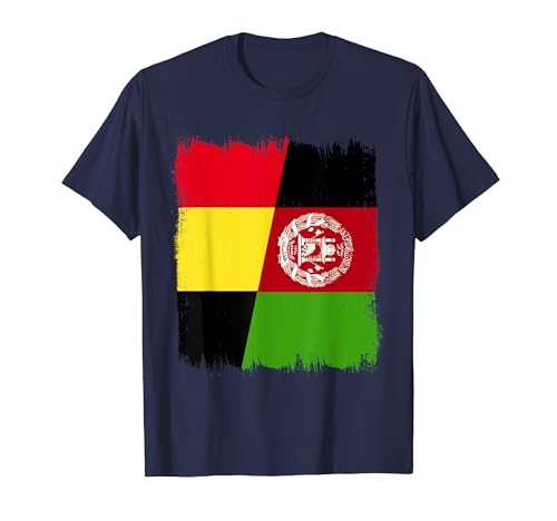 Bandera de Bélgica Afganistán Belga Afgano Wear Afghani Camiseta