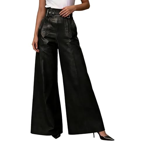 Pantalon en cuir synthétique Y2K pour vos sorties et loisirs urbains