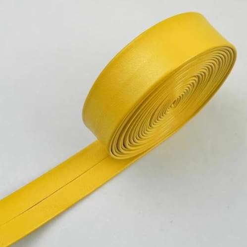 YJIUYUANQ (Yellow) 5M/Pieces 15MM Width PU Leather Cord Leather Strap Sewing Ribbon for DIY Handmade Jewelry Sewing Accessories Clothing Belt