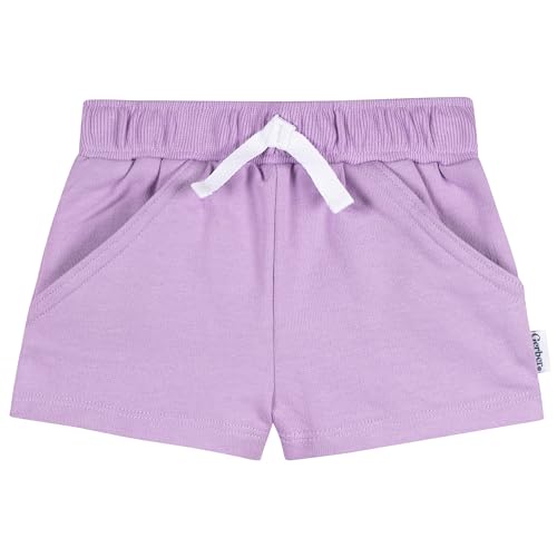Gerber Baby Girls' 3-Pack Pull-On Knit Shorts, Purple, Pink & Blue, 2T - image 3