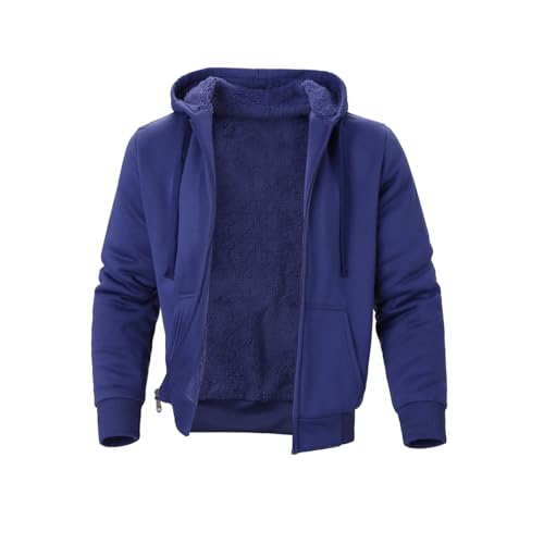Image of TanBridge Plaid Flannel Hoodie Sherpa Fleece Lined Shirt Jacket Cotton Hoodies Zip Up Winter Warm Coat