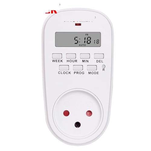 hasmi Enchufe de Pared eléctrico programable semanal, Temporizador de alimentación, Reloj de Tiempo, 220V, 1 Uds. (Color : Widescreen)
