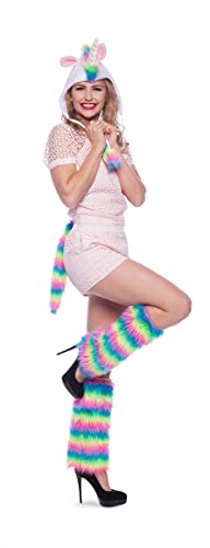 Folat 65053 Beinstulpen mit Einhorn-Motiv, Mehrfarbig