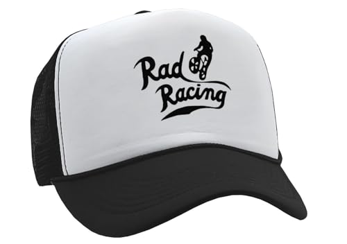The Goozler Rad Racing Vintage Retro Classic Adjustable Unisex Trucker Hat Movie TV 70s 80s 90s BMX Bicycle Biking Outdoors Cap (US, Alpha, One Size, Black)