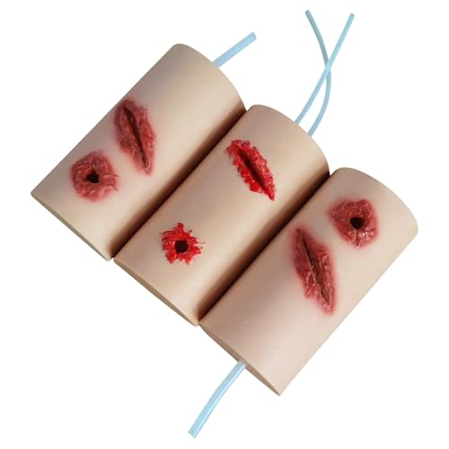 Wound Packing Trainer Kit Hemorrhage Control Stop Bleeding Simulator Laceration & Tourniquet Training Model Silicone Hemostasis Wound Care Trainer for Medical Military & First Aid Training