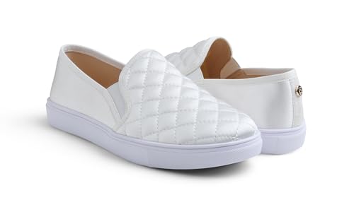 Image of FEVERSOLE Women's Casual Slip On Sneaker Comfort Quilted Loafer Flats