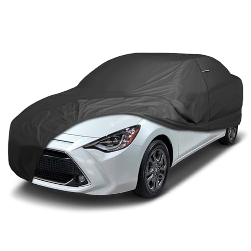 Image of iCarCover Premium Custom Car Cover for 2012-2020 Toyota Yaris Sedan, Liftback Heavy Duty Waterproof All Weather Rain Snow Protector Custom Fit Full Exterior Indoor Outdoor Protection Car Cover (Black)