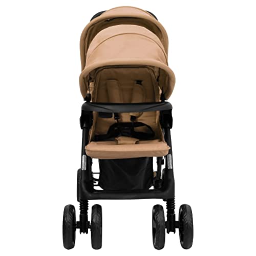 Geschwisterwagen Taupe Stahl