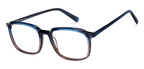 Image of John Jacobs Blu Cut & Antiglare Zero Power Computer Eyeglasses | Full Rim Square Shape | For Men & Women | Medium | JJ E13791