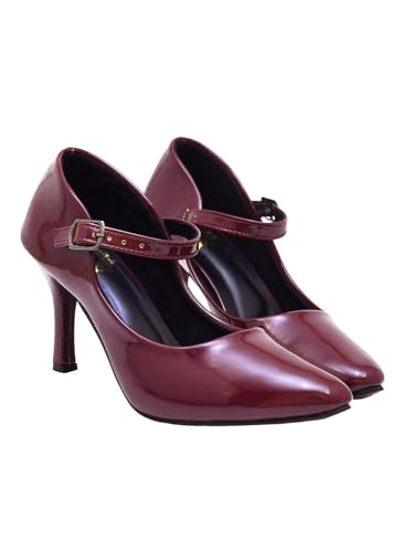 Image of Shoetopia Women's Block Heel Pumps Elegant Round Toe||Dress Shoes Comfortable Slip-On Heels for Office & Party Footwear