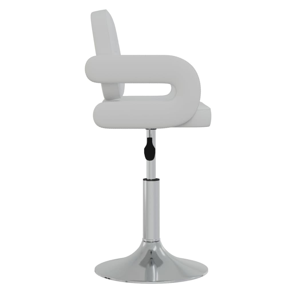 Lot de 2 chaises de salle à manger pivotantes blanches - Chaises pivotantes réglables en hauteur en cuir synthétique - Chaises de cuisine modernes rembourrées pour salle à manger et salon