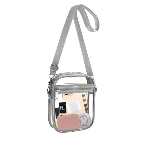 Image of Fibrdoo Clear Crossbody Purse Bag, Clear Bag Stadium Approved with Front Pocket for Concerts Sports Festivals