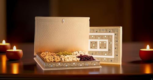 Image of Browntree Minakari-6P -500g | Dry Fruits Gift Hamper |6-Partition Elegant Gift Box- Cashewnut, Almond, Raisins,Pista,Walnut Kernels & Cranberry | Gifts Pack for Family,Friends | Corporate gifts | Unique Gifts for All Celebration | Ideal for Birthday and Festive Gifting