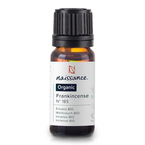 Naissance Organic Frankincense (Boswellia Neglecta) Essential Oil (No. 185) 10ml - 100% Pure Certified Organic Vegan Cruelty Free Steam Distilled & Undiluted - for Aromatherapy & Diffusers