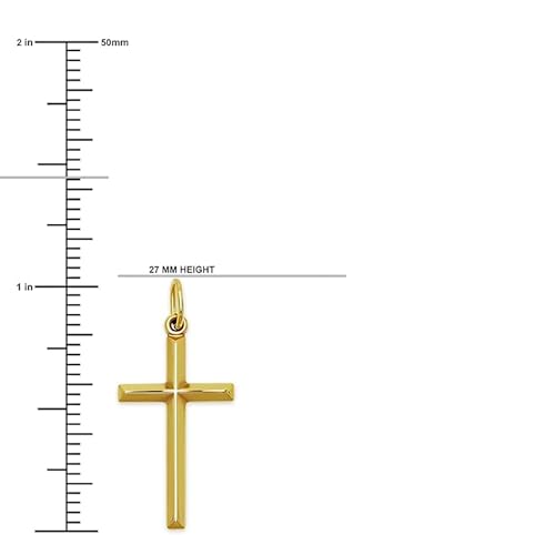 Gold Cross Charm Pendant - 10 Karat Gold - 3D Puffed Cross Pendant - Religious Cross Charm - Cross Jewelry - Two Sided Cross - Comes in Two Sizes3