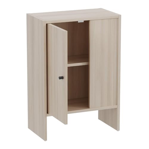 Image of Wakefit Engineered Wood Cabinet | 1 Year Warranty | Storage Cabinet for Home Kitchen Living Room | 1 Closed Compartment | Almeida - Moldau Acacia