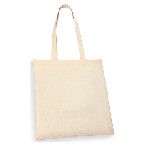 eBuyGB Pack Cotton Shopper Canvas & Beach Tote Bag, Beige, 10, Canvas & Beach Tote Bag
