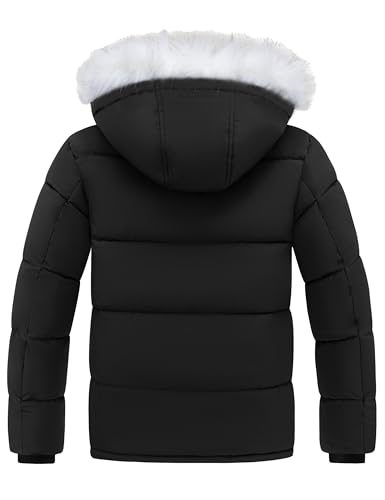 Skieer Men's Hooded Puffer Jacket Outdoor Waterproof Winter Coat Warm Parka with Detachable Hood2