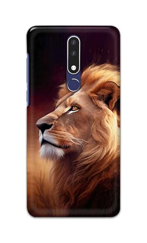 Image of Printed Hard Back Cover for Nokia 3.1+ Plus Back Cover (Lion Design -K1) -190724(DP)