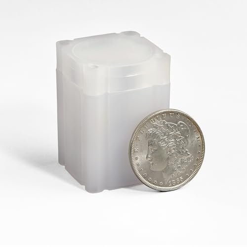 Lighthouse - Square Coin Tubes - Convenient Push Top Virtually Unbreakable Acid Free and Archival Quality - Coin Tubes for US Large Dollars 10 Pack