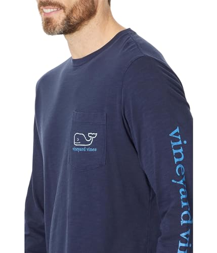 Image of vineyard vines Men's Long Sleeve Vintage Whale Pocket T-Shirt