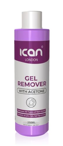 ican London Gel Polish Remover Acetone Salon UV LED Nail Polish Cleaner 250ml