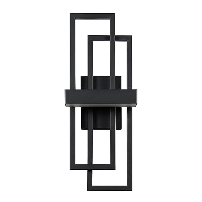 LamQee Modern Outdoor Wall Lights 20 inch Dual Rectangle 12W Black