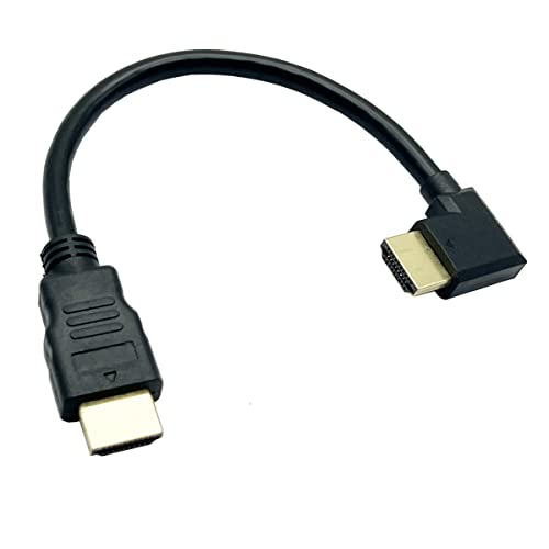 Seadream Angled HDMI 2.1 Cable 2Pack 8inch 8K Ultra HD HDMI Cable,High Speed 48Gbps 8K@60Hz 4K@144Hz@120Hz@60Hz Dynamic HDR, eARC (Black Right Angled 2Pack)