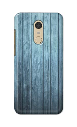 Image of Printed Hard Back Cover Case for Mi Redmi Note 5 Back Cover (Wooden Blue) -1302