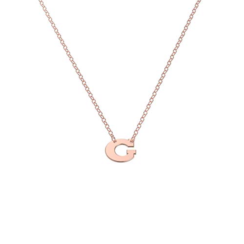 10K Rose Gold Initial Letter Necklace by JEWLR