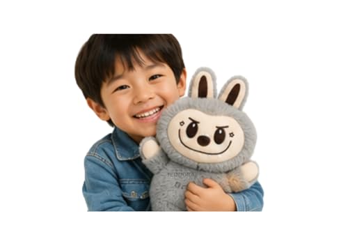 Image of Cute face Doll Soft Toy for Girls Boys Kids,Grey,Cute Character Plush Stuffed Baby Teddy Gift Birthday, 25 cm