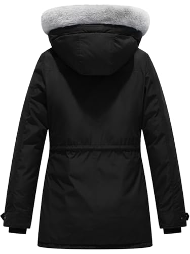 KVE Women's Quilted Winter Coat Warm Puffer Jacket Thicken Parka with Removable Hood2