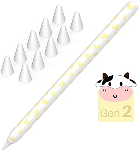 NIUTRENDZ Cow Print Case for Apple Pencil 2nd Generation - Silicone Protective Cover Apple Pencil Holder Sleeve Skin Accessories (Apple Pencil 2nd, Cow Black)