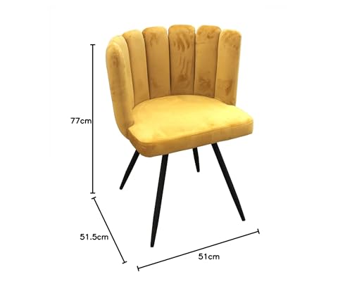 LOT DE 2 CHAISES ARIEL VELOURS JAUNE M2 - vue 5