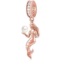 Rose Gold Mermaid Ariel Pendant Charm