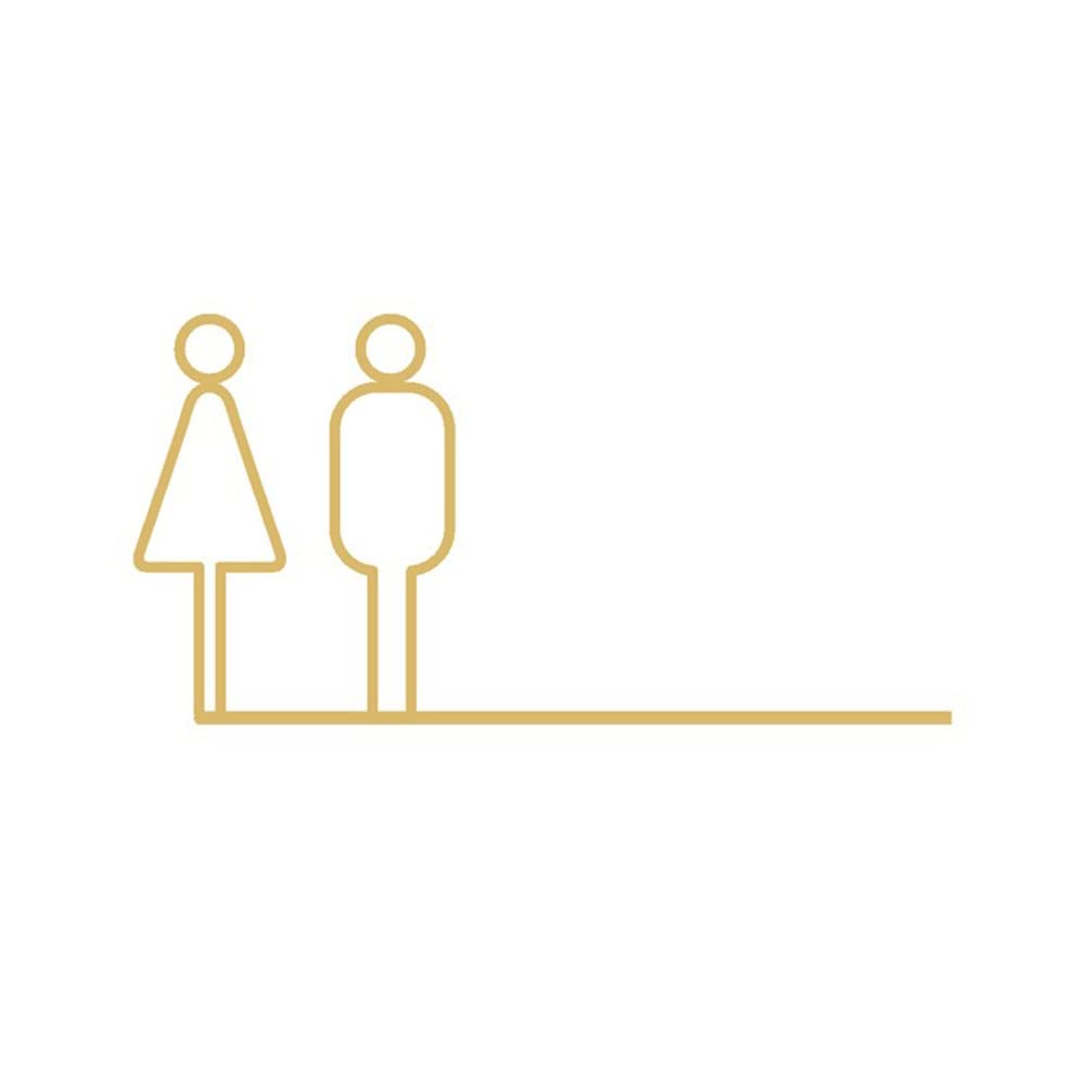 GTHTUHFD Washroom Signage, 32X16Cm Side Mounted Side Hanging Door Sign Metal Aluminium Magnesium Alloy Indoor Guide Signage Hotel Shopping Mall Public Toilet Wc Sign Design ZHUOm8512
