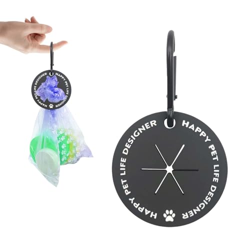 Hundekotbeutelhalter, Kotbeutelhalter mit Karabiner-Clip, Hände frei Poop Bag Carrier für Leine Haustierkotbeutelspender für Hundespaziergänge Fahrradzubehör E9GBDTLQ