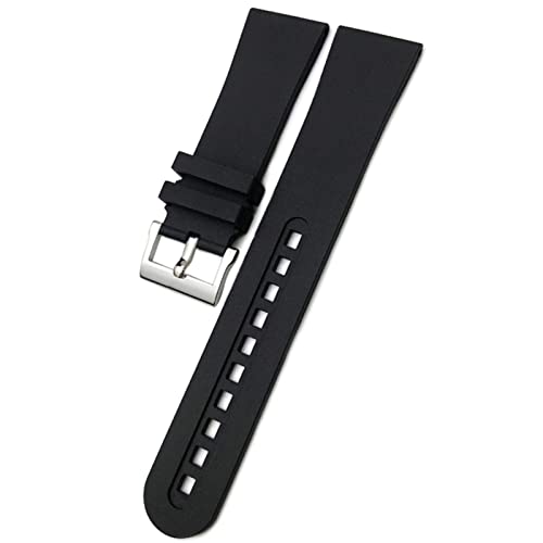 Bracelet 23mm caoutchouc fluoré noir souple pour montres modèles 5000 et 5015
