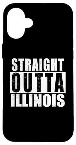 Straight Outta Illinos Funny Y fB[X LbY j̎q&̎q X}zP[X iPhone 16 Plus p