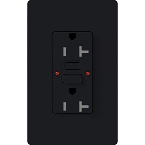 Lutron SCR-20-GFST-MN 20-Amp Tamper Resistant Self-Testing Receptacle, Midnight