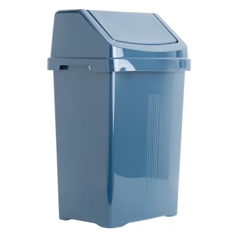 Navy Blue 50L Plastic Swing Bin Cover